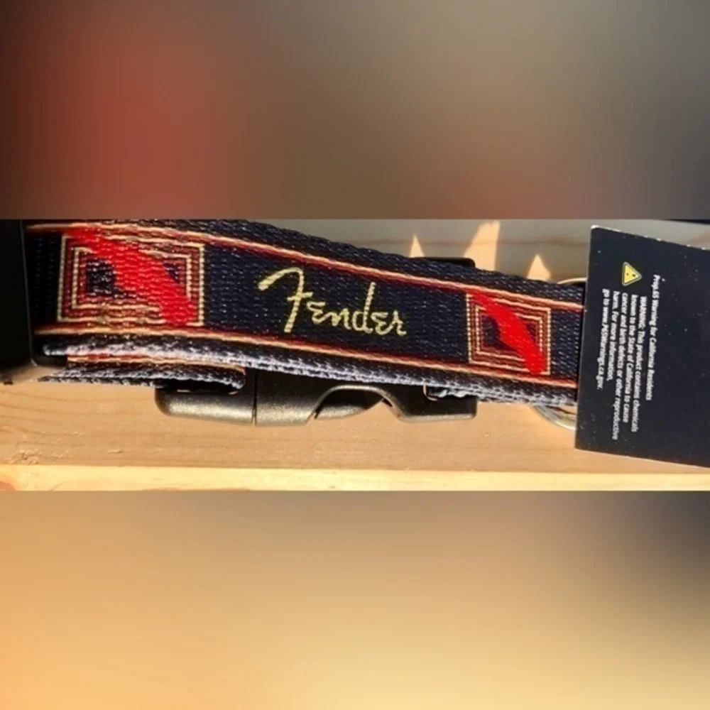 🕸️Fender Guitar 🎸 adjustable Dog collar snap buckle